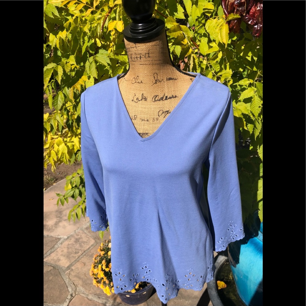Ann Taylor Eyelet Sleeve Blouse